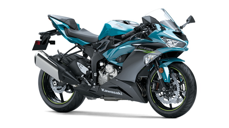 На зображенні мотоцикл Kawasaki Ninja ZX-6R блакитного кольору