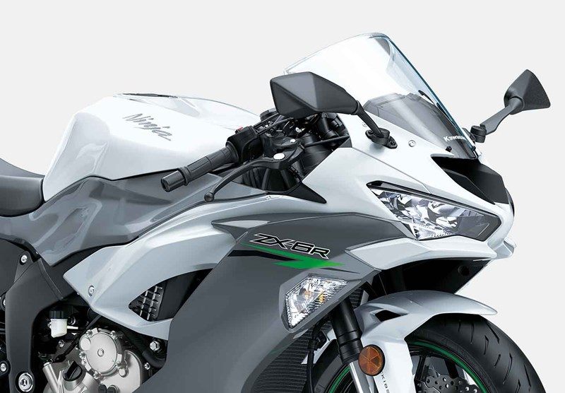 На зображенні мотоцикл Kawasaki Ninja ZX - 6R сірого кольору 