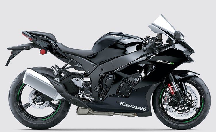 На зображенні мотоцикл Kawasaki Ninja® ZX™-10R чорного кольору