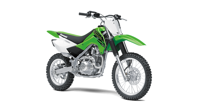 На зображенні мотоцикл Kawasaki KLX®140R зеленого кольору