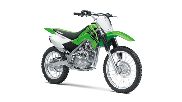На зображенні мотоцикл Kawasaki KLX®140R L зеленого кольору