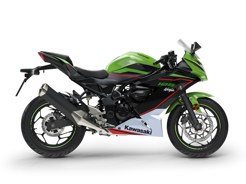 На зображенні мотоцикл Kawasaki Ninja400 червоного кольору 
